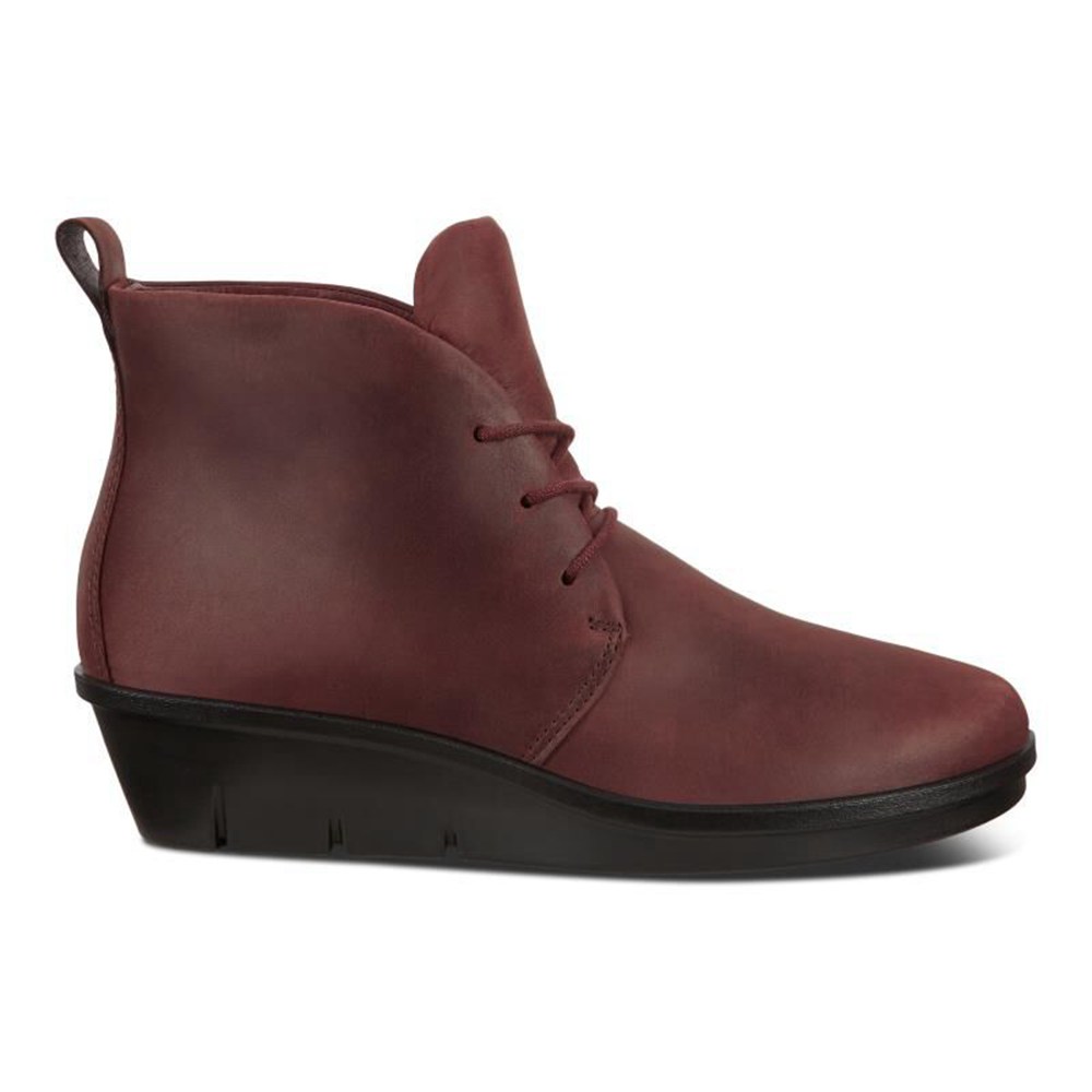 ECCO Womens Ankle Boots Burgundy - Skyler Lace-Up - OZN-139054